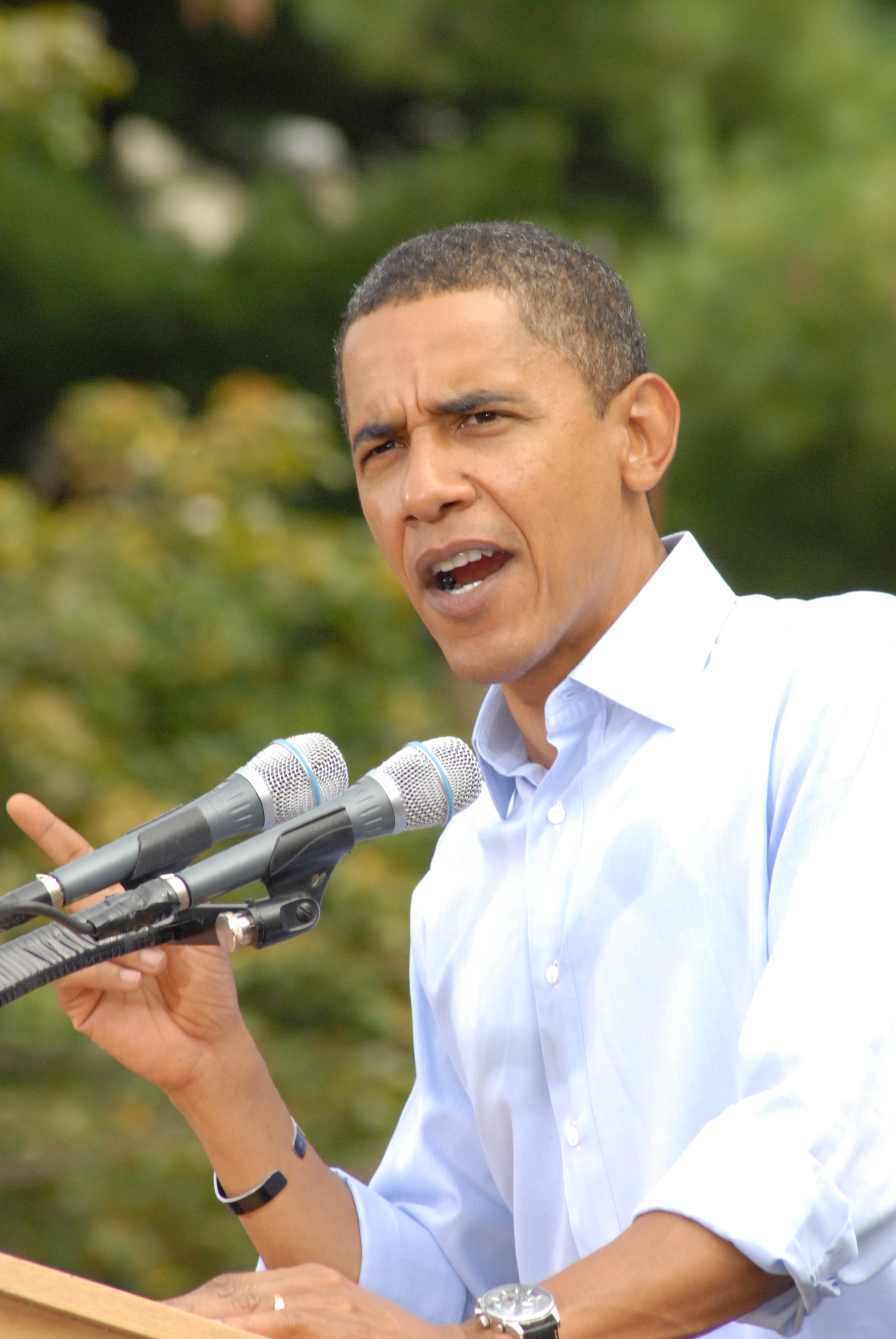 Barack Obama giving a speech 